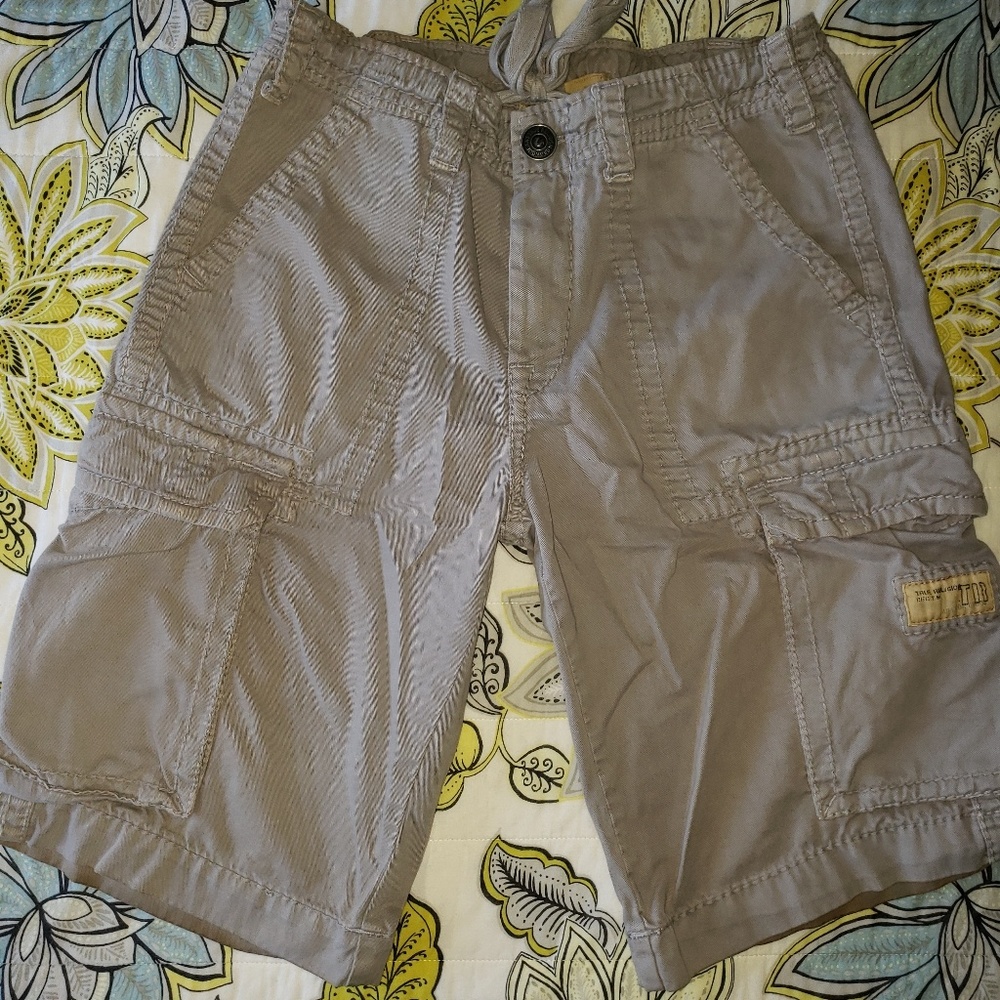 True Religion Grey Cargo Shorts